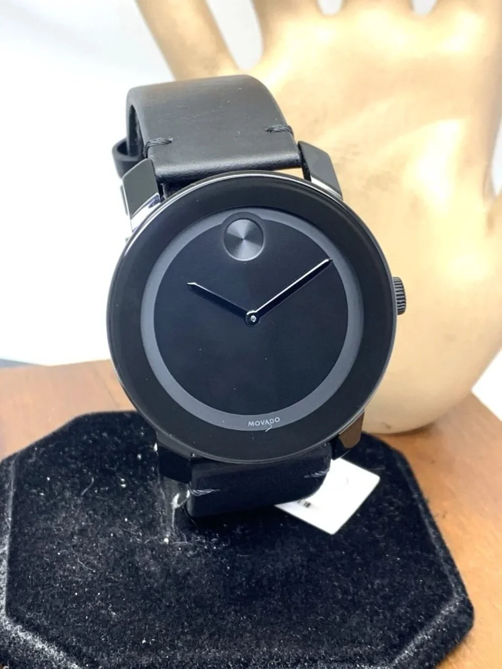 Movado Men's Watch 3600306 Bold Swiss Quartz Black Dial Leather Strap 42mm